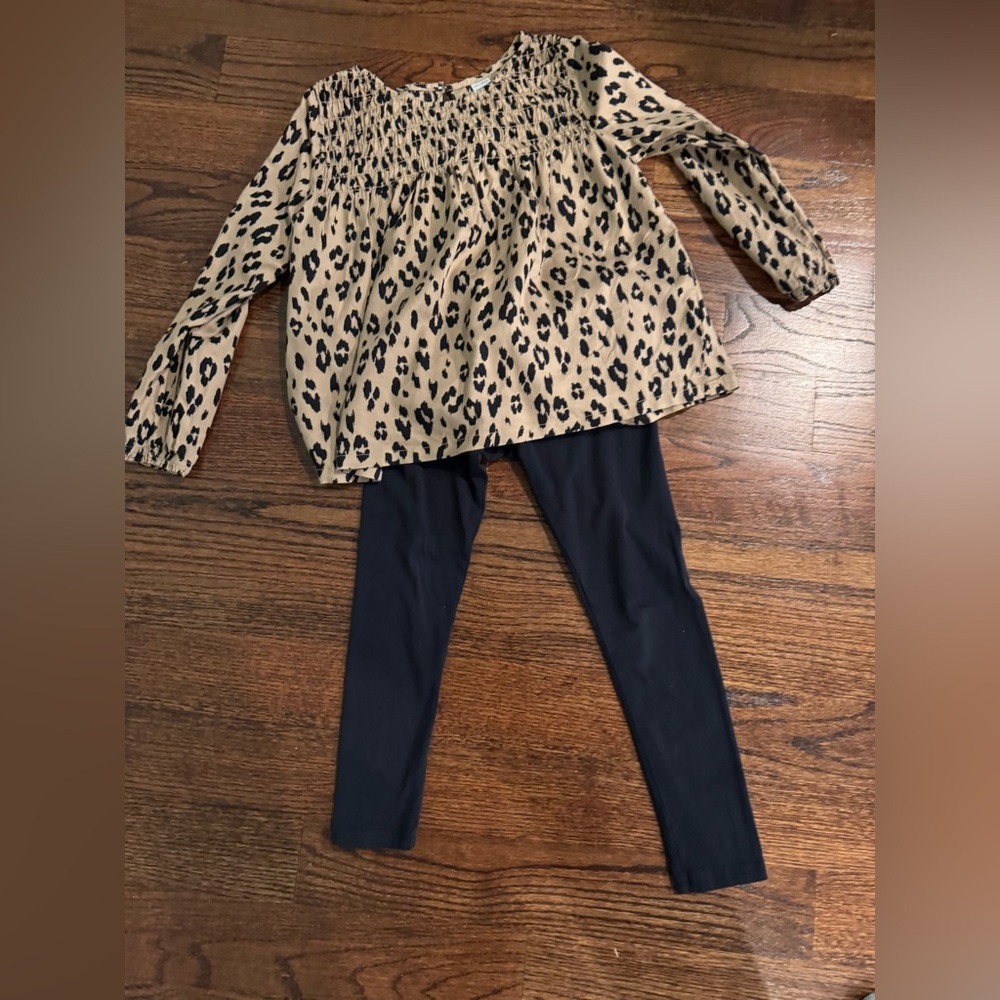 Leopard Print Kids Leggings Set